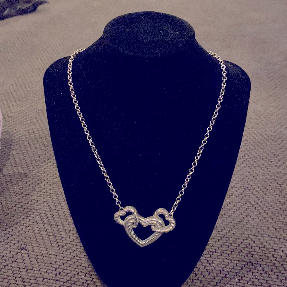 Brighton triple hearts choker reversible silver